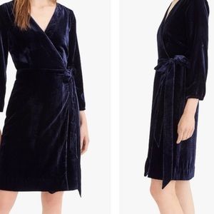 J crew velvet wrap around deep v cocktail dress